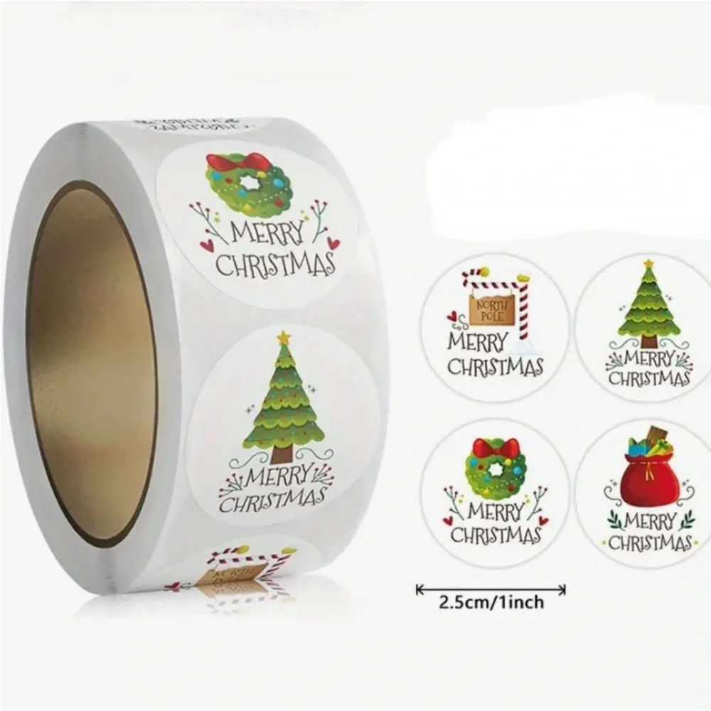 Christmas 500ct Sticker Roll